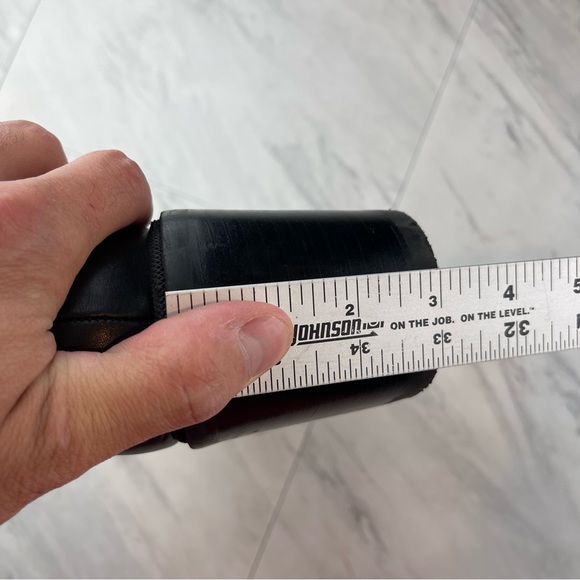 •Marc Fisher Women’s 9.5 black leather laboni combat 3” heel boots - Picture 14 of 15